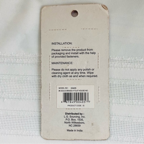 $5 ADD ON with‎ $15+ Bundle Solid Brass 4-Inch Nail-On Traditional # 5 New - Picture 3 of 3